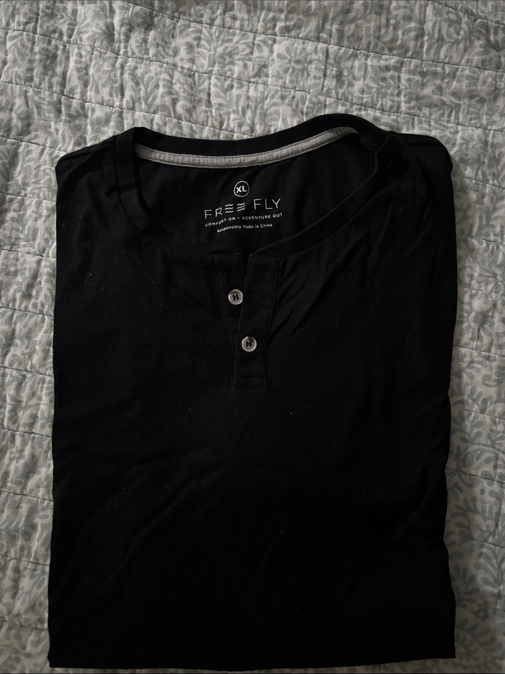 Free Fly Apparel Black Short Sleeve Henley